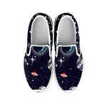 Universe Galaxy Outer Space Print White Slip On Sneakers