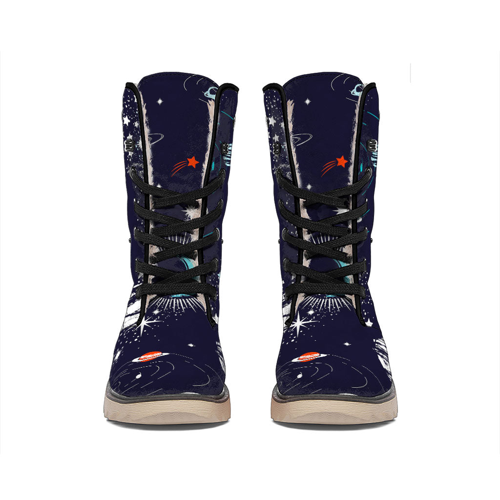 Universe Galaxy Outer Space Print Winter Boots