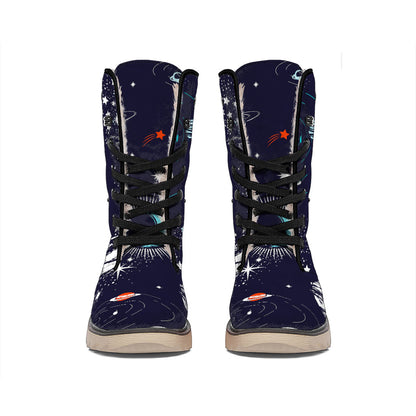 Universe Galaxy Outer Space Print Winter Boots