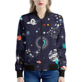 Universe Galaxy Outer Space Print Women's Bomber Jacket