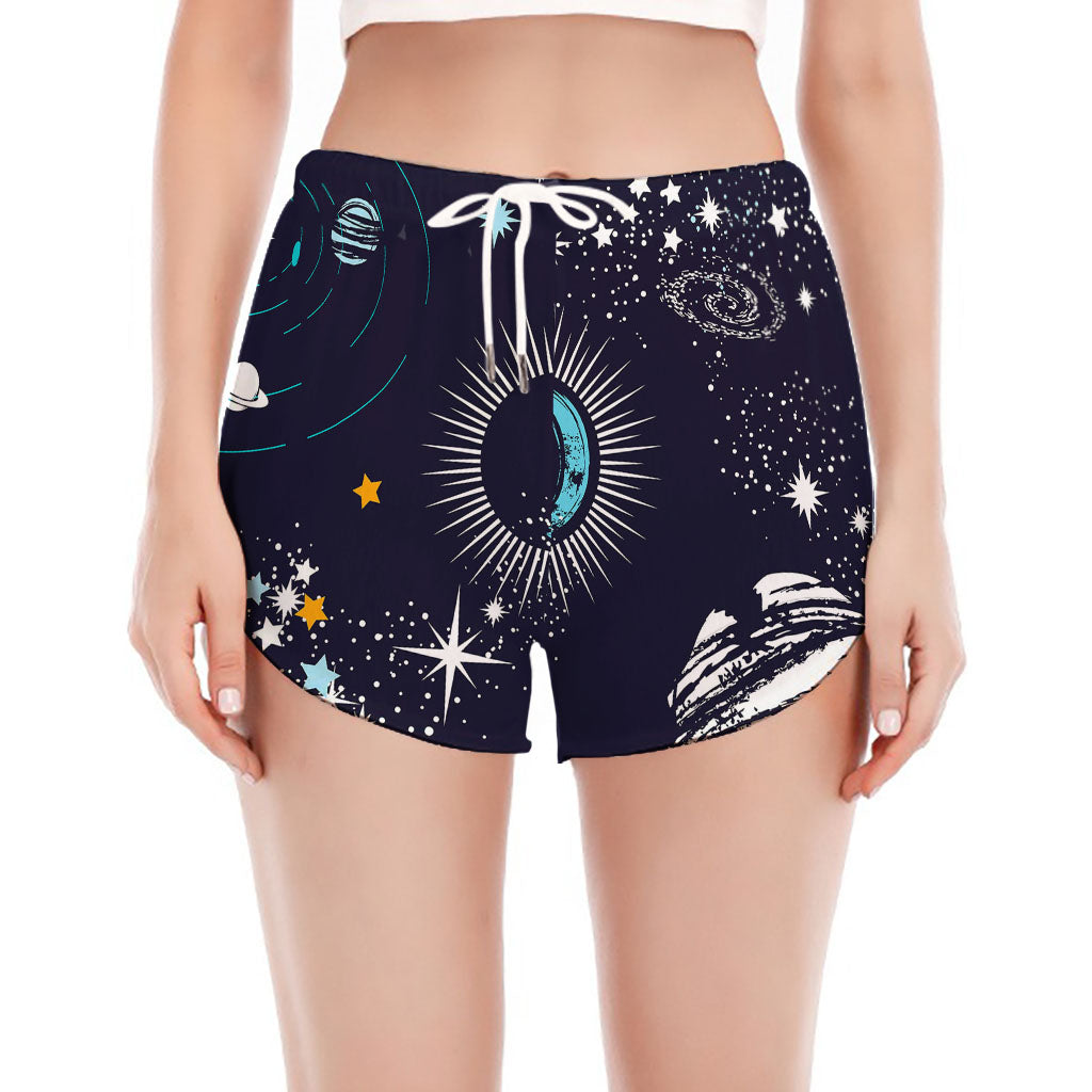 Universe Galaxy Outer Space Print Women's Split Running Shorts