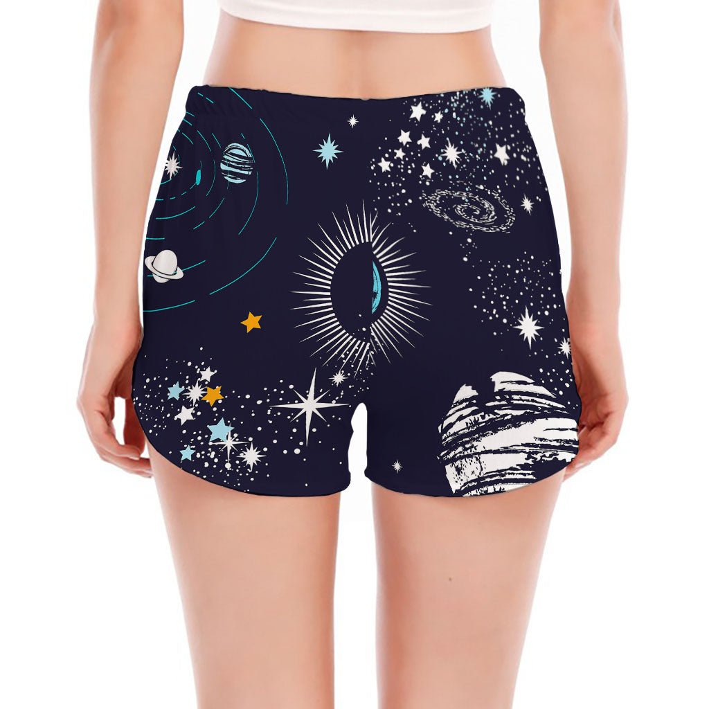 Universe Galaxy Outer Space Print Women's Split Running Shorts