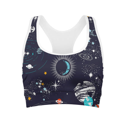 Universe Galaxy Outer Space Print Women's Sports Bra