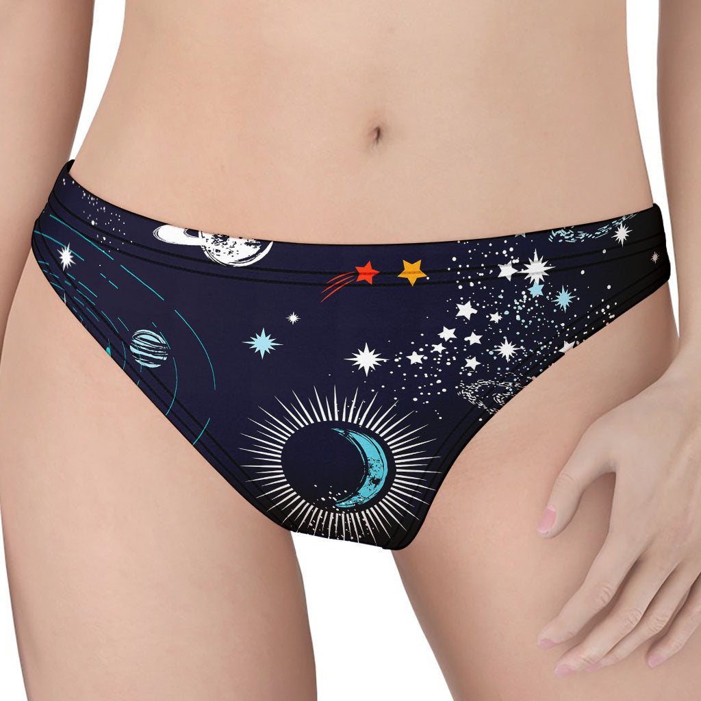 Universe Galaxy Outer Space Print Women's Thong