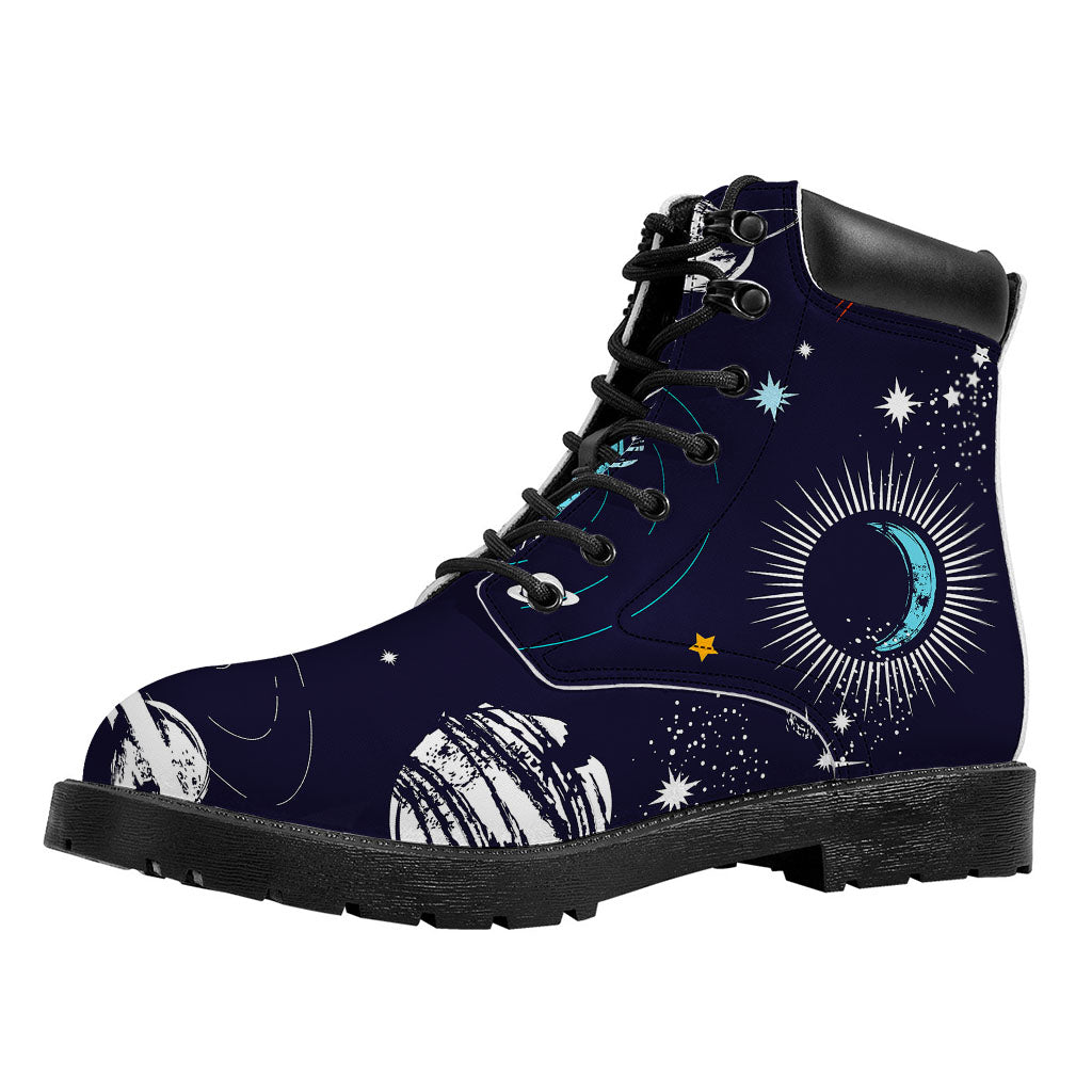 Universe Galaxy Outer Space Print Work Boots