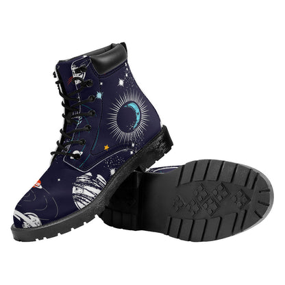 Universe Galaxy Outer Space Print Work Boots