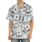 US Dollar Pattern Print Aloha Shirt