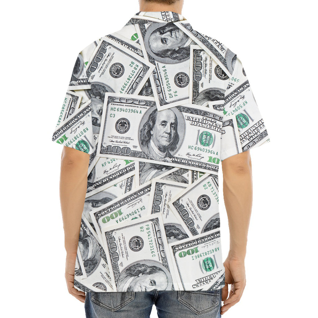 US Dollar Pattern Print Aloha Shirt