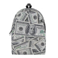 US Dollar Pattern Print School Backpack