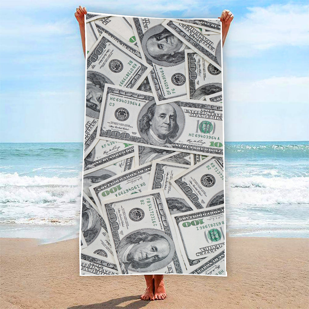 US Dollar Pattern Print Beach Towel