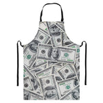 US Dollar Pattern Print Bib Apron With Pocket