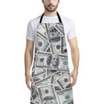 US Dollar Pattern Print Bib Apron With Pocket