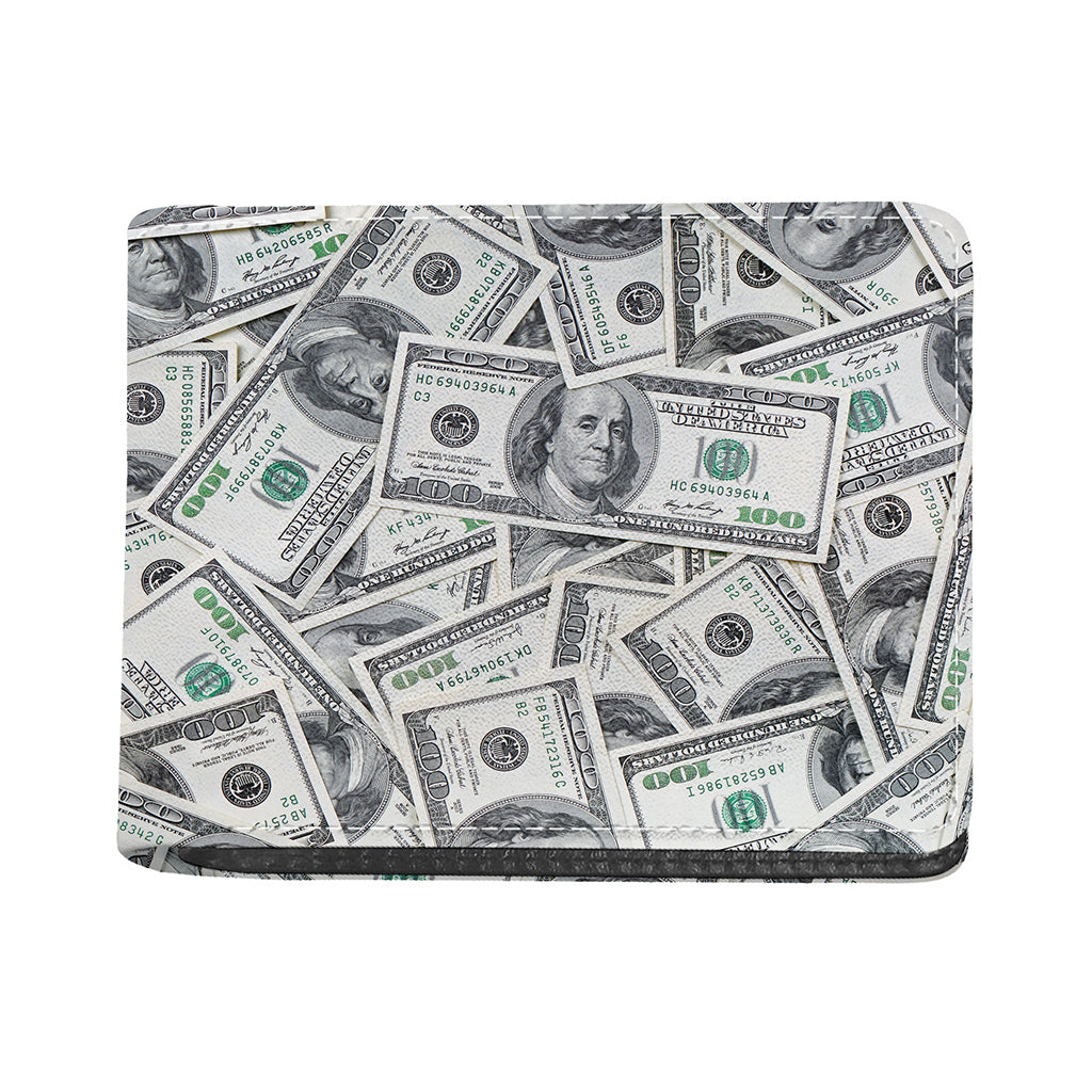 US Dollar Pattern Print Bifold Wallet