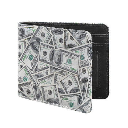US Dollar Pattern Print Bifold Wallet
