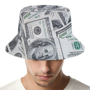 US Dollar Pattern Print Bucket Hat