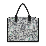 US Dollar Pattern Print Canvas Tote Bag
