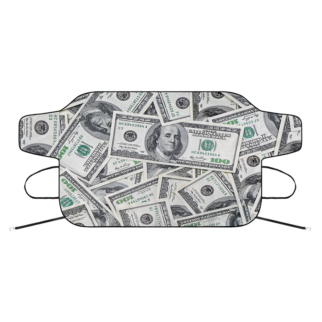 US Dollar Pattern Print Car Windshield Snow Cover