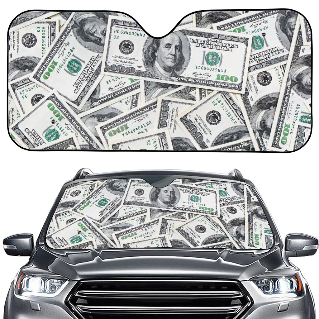 US Dollar Pattern Print Car Windshield Sun Shade