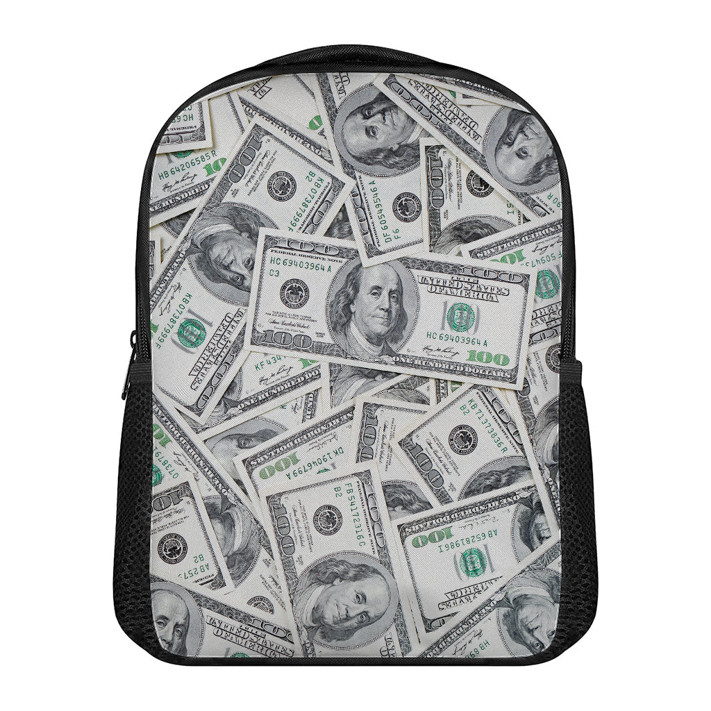 US Dollar Pattern Print Casual Backpack
