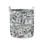 US Dollar Pattern Print Collapsible Laundry Basket