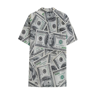 US Dollar Pattern Print Cotton Hawaiian Shirt