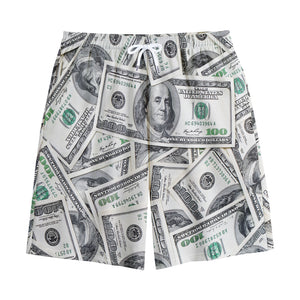 US Dollar Pattern Print Cotton Shorts