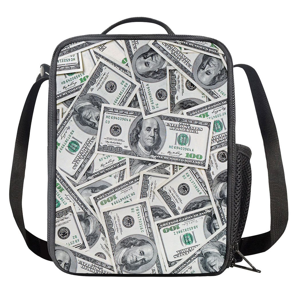 US Dollar Pattern Print Crossbody Lunch Bag