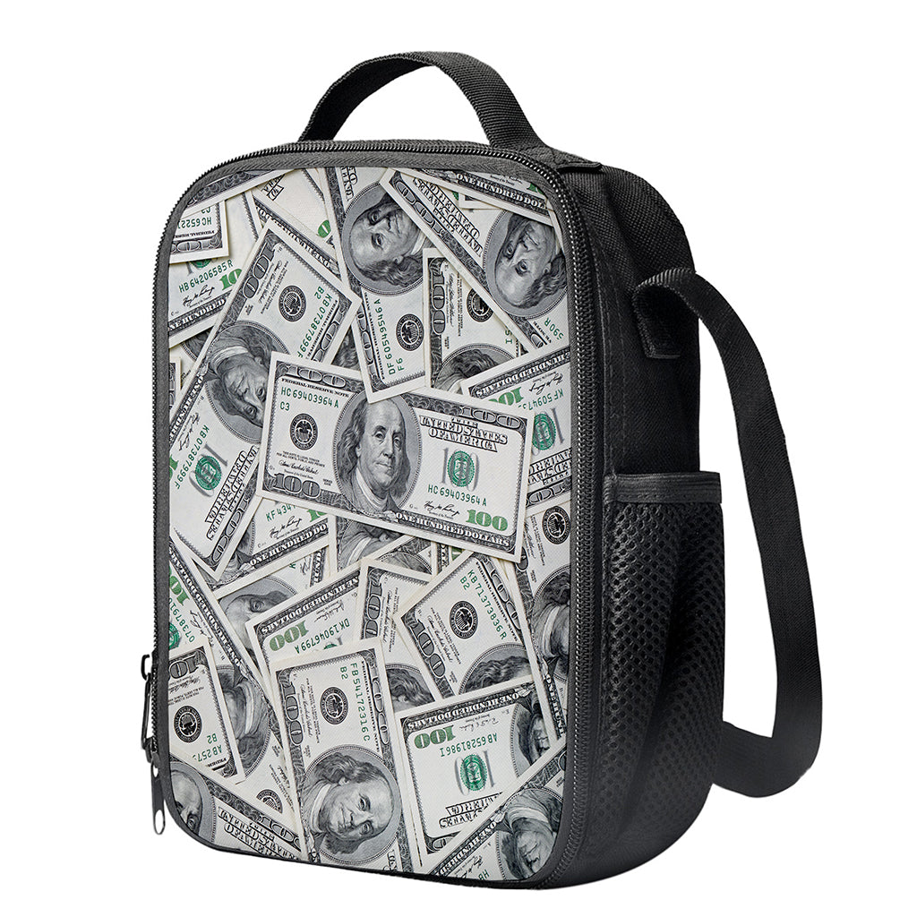 US Dollar Pattern Print Crossbody Lunch Bag