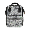 US Dollar Pattern Print Diaper Bag