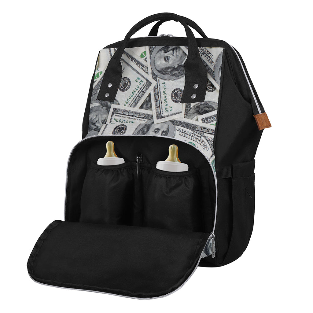 US Dollar Pattern Print Diaper Bag