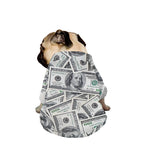 US Dollar Pattern Print Dog Zip Up Jacket