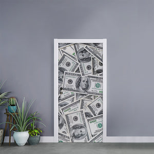 US Dollar Pattern Print Door Sticker