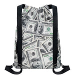 US Dollar Pattern Print Drawstring Backpack