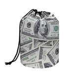 US Dollar Pattern Print Drawstring Makeup Bag