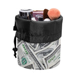 US Dollar Pattern Print Drawstring Makeup Bag