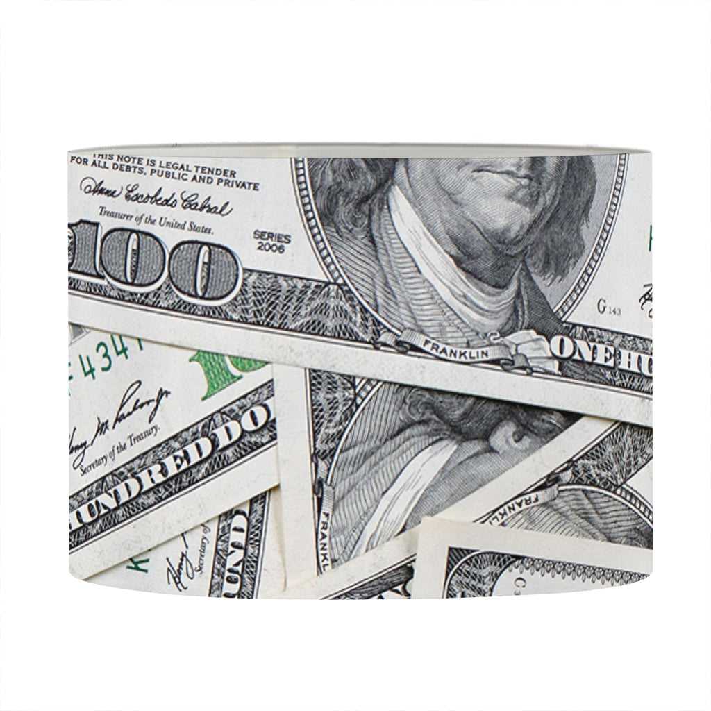 US Dollar Pattern Print Drum Lamp Shade