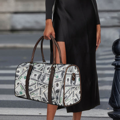 US Dollar Pattern Print Duffle Bag