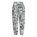 US Dollar Pattern Print Fleece Lined Knit Pants