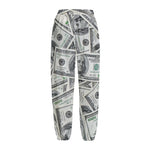 US Dollar Pattern Print Fleece Lined Knit Pants