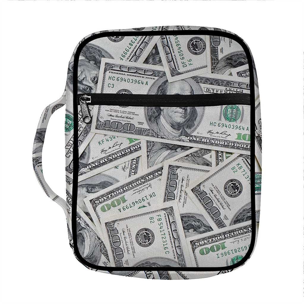 US Dollar Pattern Print Front Pocket Bible Bag
