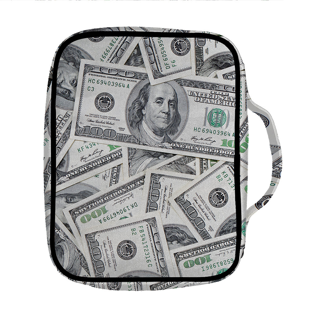 US Dollar Pattern Print Front Pocket Bible Bag