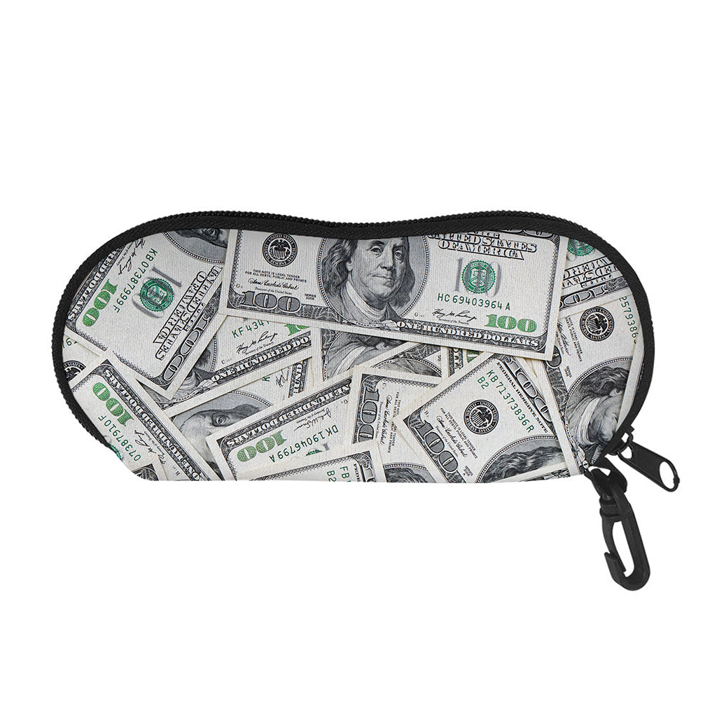 US Dollar Pattern Print Glasses Case