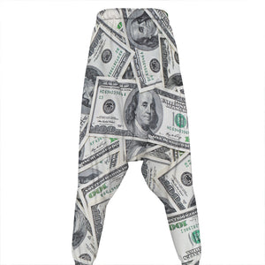 US Dollar Pattern Print Hammer Pants