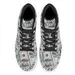 US Dollar Pattern Print High Top Leather Sneakers