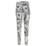 US Dollar Pattern Print High-Waisted Pocket Leggings