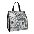 US Dollar Pattern Print Insulated Lunch Tote