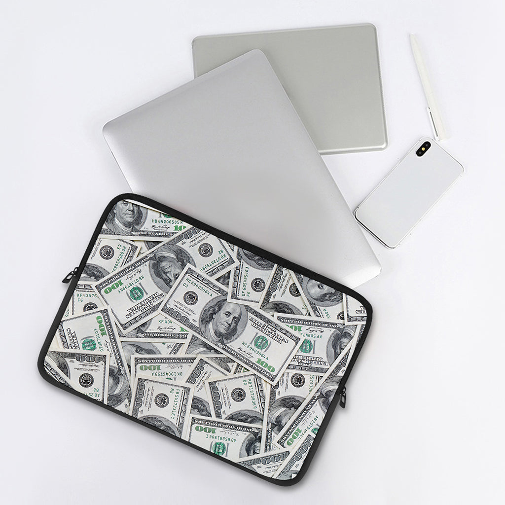 US Dollar Pattern Print Laptop Sleeve