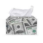 US Dollar Pattern Print Leather Tissue Box Cover
