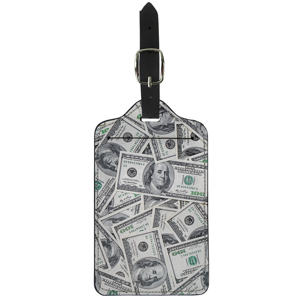 US Dollar Pattern Print Luggage Tag
