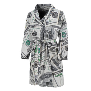 US Dollar Pattern Print Men's Bathrobe